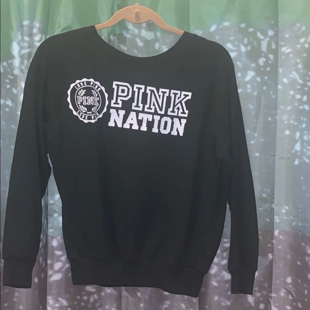XS pink crew neck off the shoulder